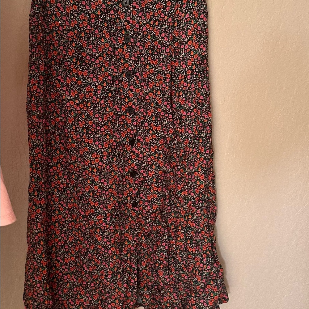 Floral Black and Red Women's Skirt